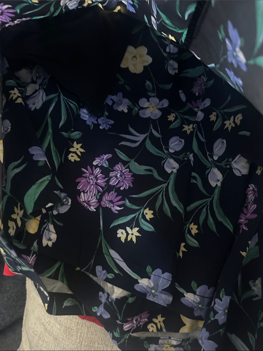 Karen Scott Navy Floral Skirt with Yellow & Purple Flowers Skort - 16 - Picture 6 of 6